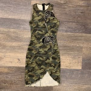 Camo and Lace Mini Dress